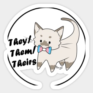 They/Them/Theirs Pronouns Kitty (v2) Sticker